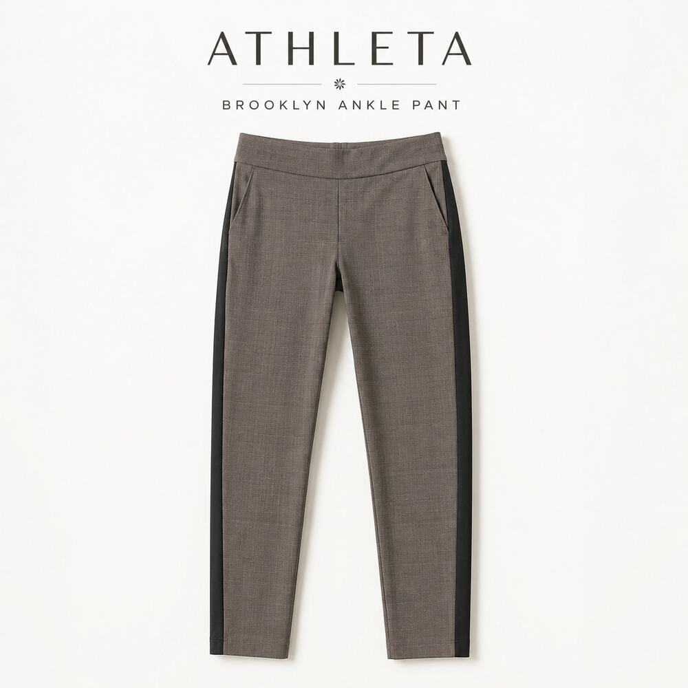 Athleta Brooklyn Ankle Pant Size 0 Plaid Stretch Travel Career Work Pant